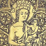 Trittico del Rocciamelone, particolare della Madonna con Bambino (1358, Museo diocesano di Susa)