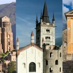 Le tre chiese giubilari: da sinistra Sacra S. Michele, Cattedrale Susa, Basilica Novalesa