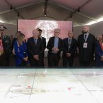Le autorità all'inaugurazione della Tenda di "Avvolti" e del tavolo interattivo della Sindone, 28 aprile 2025
