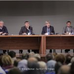 Convocazione_interdiocesana_18-10-25_Bursuc Il tavolo dei relatori alla convocazione interdiocesna, Santo Volto di Torino 18 ottobre 2025 (foto: Bursuc_LaVoceEilTempo)