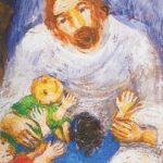 Gesu_bambini_Koder Particolare di "Lasciate che i piccoli vangano a me", opera di Sieger Koder