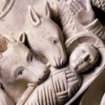 Bassorilievo del pulpito del Duomo di Barga (LC), particolare